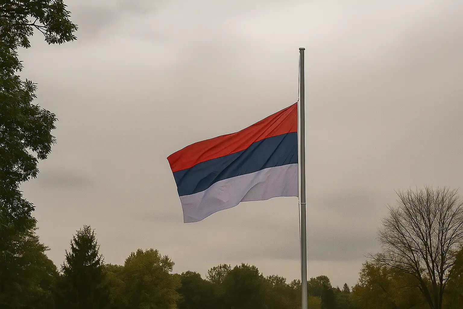 Dan žalosti, zastava na pola koplja, foto: AI / Svrljiške novine