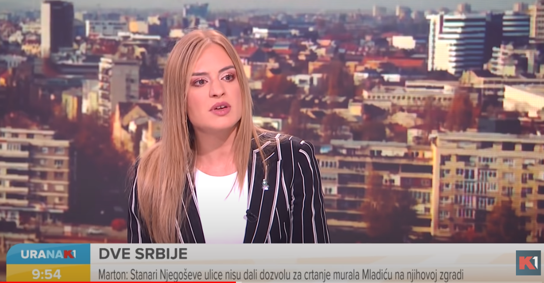 Milica Đurđević Stamenkovski, Foto: K1 Televizija, youtube video prilog, PrtScr