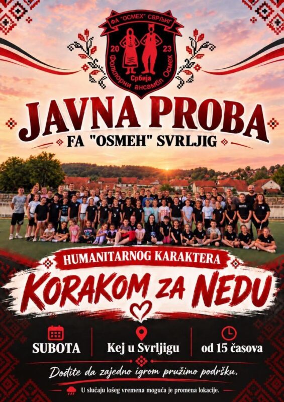 „Korakom za Nedu“ – javna proba FA „Osmeh“ Svrljig