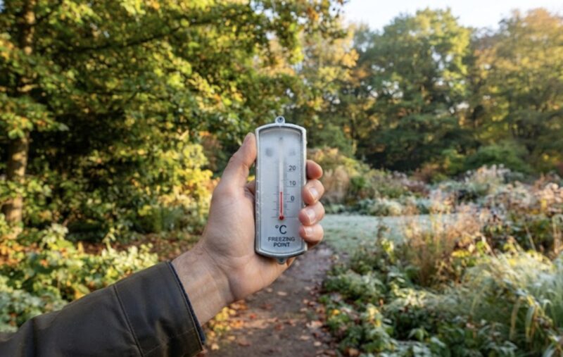 Jutro u Svrljigu počelo uz nulu: 1. oktobar doneo neuobičajenu hladnoću 1 Merenje spoljne temperature, foto: Svrljiške novine, izrađena uz pomoć AI-a
